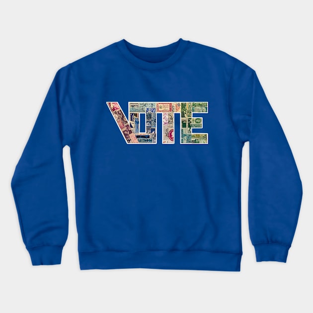 Vote stamps dark backgrounds Crewneck Sweatshirt by Voter Merch